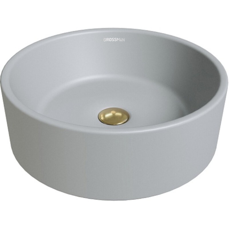 Раковина Grossman Color GR-3013GLM, 41 см, накладная, фаянс, серая матовая