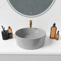 Раковина Grossman Color GR-3013GLM, 41 см, накладная, фаянс, серая матовая