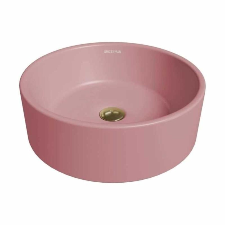 Раковина Grossman 41 x 41 х 15 см, накладная, розовая матовая, GR-3013PIM