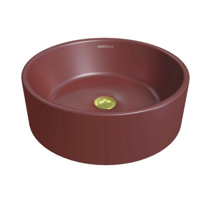 Раковина Grossman Color, GR-3013VIM, 41 см, фаянс, бордовая матовая