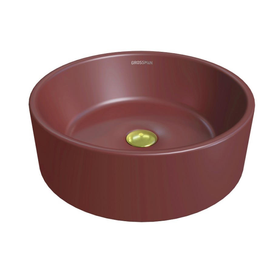Раковина Grossman Color, GR-3013VIM, 41 см, фаянс, бордовая матовая