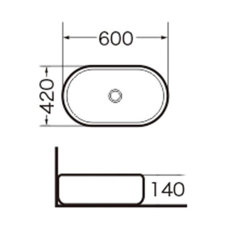 Раковина Grossman 60 x 42 см овальная, накладная, GR-3015