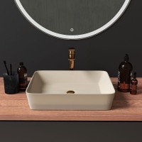 Раковина Grossman 48 x 37 х 13.5 см, накладная, бежевая матовая, GR-3016BEM