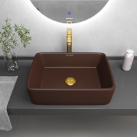 Раковина Grossman Color, GR-3016BRM, 48 см, фаянс, коричневая матовая