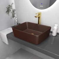 Раковина Grossman Color, GR-3016BRM, 48 см, фаянс, коричневая матовая