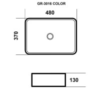 Раковина Grossman 48 х 37 см, накладная, золото/черная, GR-3016GB