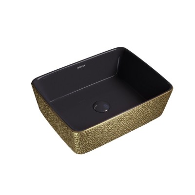 Раковина Grossman Color, GR-3016GBL, 48 см, фаянс, цвет золото/черный