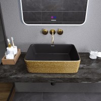 Раковина Grossman Color, GR-3016GBL, 48 см, фаянс, цвет золото/черный