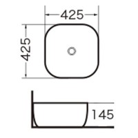 Раковина Grossman 42.5 x 42.5 см квадратная, накладная, GR-3019