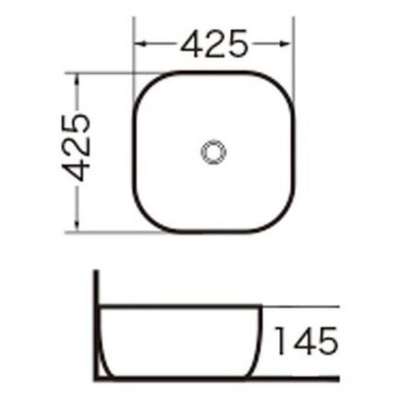 Раковина Grossman 42.5 x 42.5 см квадратная, накладная, GR-3019
