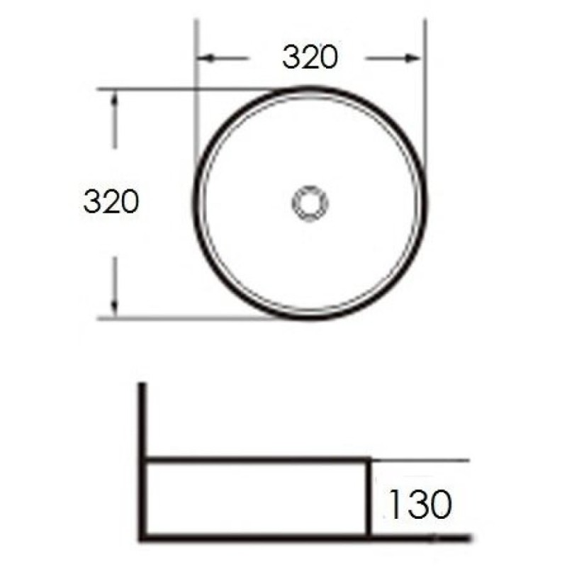 Раковина Grossman 32 x 32 см круглая, накладная, GR-3021