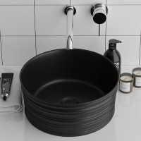Раковина Grossman 40.5 x 40.5 см круглая, накладная, черный матовый, GR-3025BM