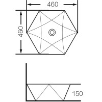 Раковина Grossman 46 x 46 х 15 см, накладная, белая, GR-3029