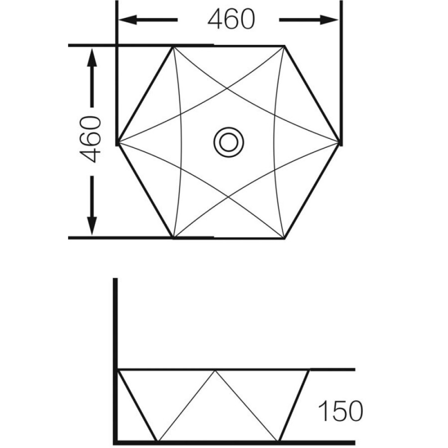 Раковина Grossman 46 x 46 х 15 см, накладная, белая, GR-3029
