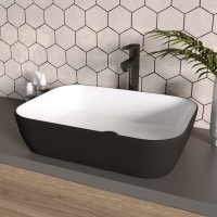 Раковина Grossman 46 x 32 х 14 см, накладная, черная/белая, GR-4041BW