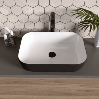 Раковина Grossman 46 x 32 х 14 см, накладная, черная/белая, GR-4041BW