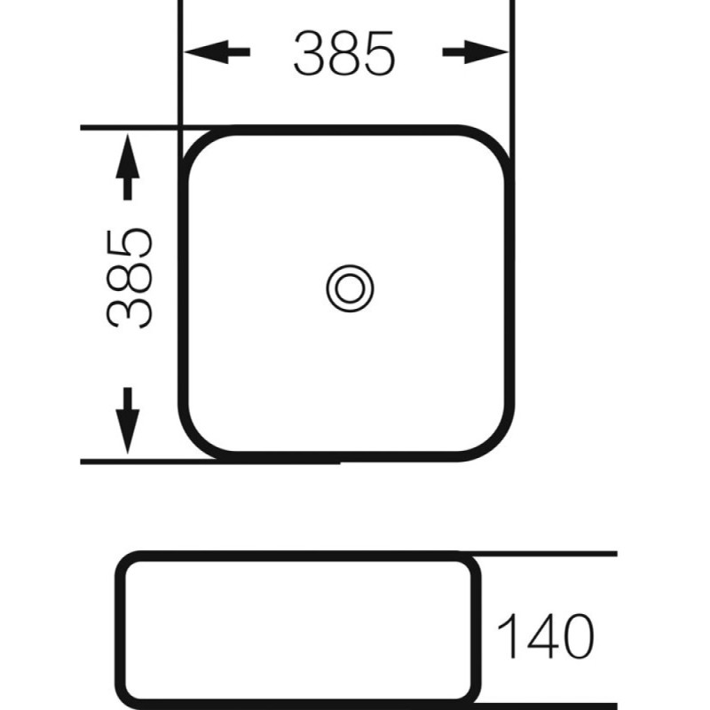 Раковина Grossman 38.5 x 38.5 х 14 см, накладная, черная/белая, GR-4042BW
