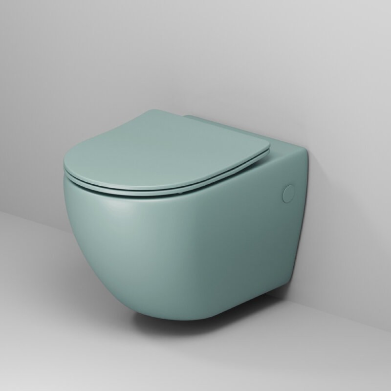 Унитаз подвесной Grossman, безободковый, крышка тонкая микролифт, мятный матовый, GR-4411MNMS
