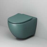 Унитаз подвесной Grossman, безободковый, крышка тонкая микролифт, зеленый матовый, GR-4411OLMS
