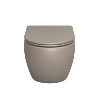 Подвесной унитаз Grossman Color GR-4455BRLMS, безободковый, крышка тонкая микролифт, светло-коричневый матовый