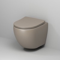 Подвесной унитаз Grossman Color GR-4455BRLMS, безободковый, крышка тонкая микролифт, светло-коричневый матовый