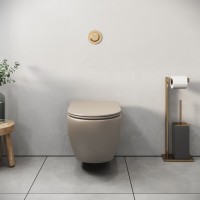 Подвесной унитаз Grossman Color GR-4455BRLMS, безободковый, крышка тонкая микролифт, светло-коричневый матовый