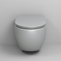 Подвесной унитаз Grossman Color GR-4455GLMS, безободковый, крышка тонкая микролифт, светло-серый матовый