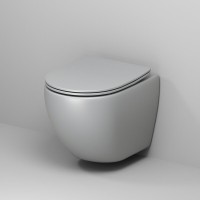 Подвесной унитаз Grossman Color GR-4455GLMS, безободковый, крышка тонкая микролифт, светло-серый матовый