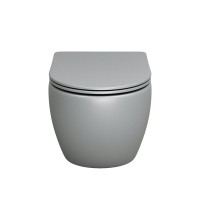 Подвесной унитаз Grossman Color GR-4455GLMS, безободковый, крышка тонкая микролифт, светло-серый матовый