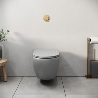 Подвесной унитаз Grossman Color GR-4455GLMS, безободковый, крышка тонкая микролифт, светло-серый матовый