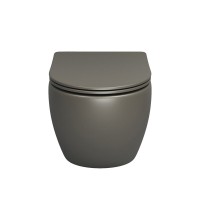 Подвесной унитаз Grossman Color GR-4455GSMS, безободковый, крышка тонкая микролифт, хаки матовый