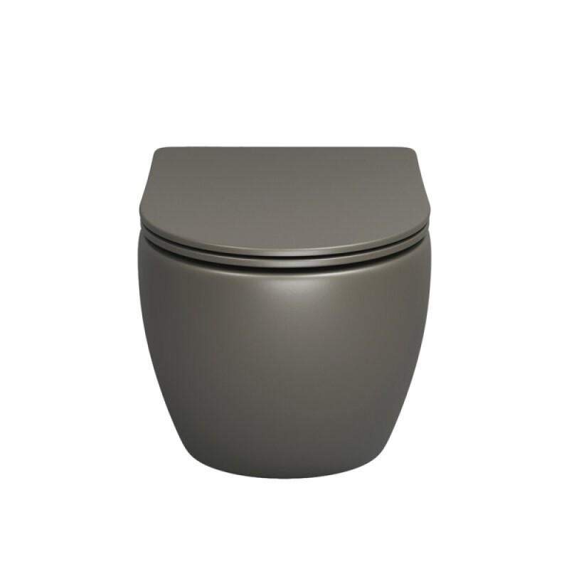Подвесной унитаз Grossman Color GR-4455GSMS, безободковый, крышка тонкая микролифт, хаки матовый