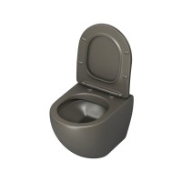 Подвесной унитаз Grossman Color GR-4455GSMS, безободковый, крышка тонкая микролифт, хаки матовый