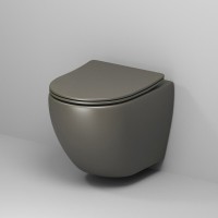 Подвесной унитаз Grossman Color GR-4455GSMS, безободковый, крышка тонкая микролифт, хаки матовый
