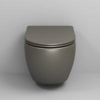 Подвесной унитаз Grossman Color GR-4455GSMS, безободковый, крышка тонкая микролифт, хаки матовый