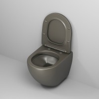 Подвесной унитаз Grossman Color GR-4455GSMS, безободковый, крышка тонкая микролифт, хаки матовый