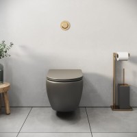 Подвесной унитаз Grossman Color GR-4455GSMS, безободковый, крышка тонкая микролифт, хаки матовый