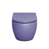 Подвесной унитаз Grossman Color GR-4455LIMS, безободковый, крышка тонкая микролифт, фиолетовый матовый