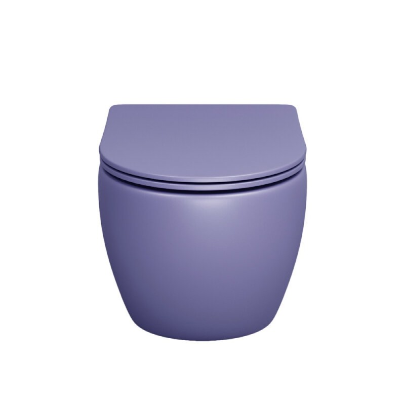 Подвесной унитаз Grossman Color GR-4455LIMS, безободковый, крышка тонкая микролифт, фиолетовый матовый