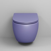 Подвесной унитаз Grossman Color GR-4455LIMS, безободковый, крышка тонкая микролифт, фиолетовый матовый