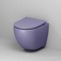 Подвесной унитаз Grossman Color GR-4455LIMS, безободковый, крышка тонкая микролифт, фиолетовый матовый