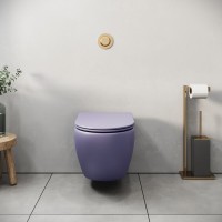 Подвесной унитаз Grossman Color GR-4455LIMS, безободковый, крышка тонкая микролифт, фиолетовый матовый