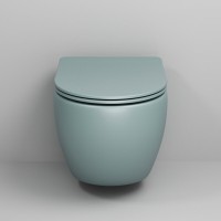 Подвесной унитаз Grossman Color GR-4455MNMS, безободковый, крышка тонкая микролифт, мятный матовый
