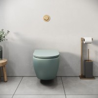 Подвесной унитаз Grossman Color GR-4455MNMS, безободковый, крышка тонкая микролифт, мятный матовый