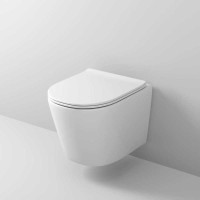 Подвесной унитаз Grossman, безободковый, с крышкой-сиденьем Soft-Close, смыв торнадо, белый, GR-4477SQ