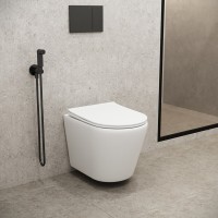 Подвесной унитаз Grossman Fly, безободковый, крышка тонкая микролифт, белый матовый, GR-4478MS