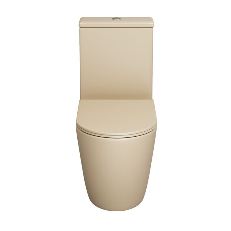 Унитаз-компакт Grossman Color GR-4480BEMS, безободковый, с крышкой-сиденьем микролифт, бежевый матовый