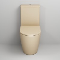 Унитаз-компакт Grossman Color GR-4480BEMS, безободковый, с крышкой-сиденьем микролифт, бежевый матовый