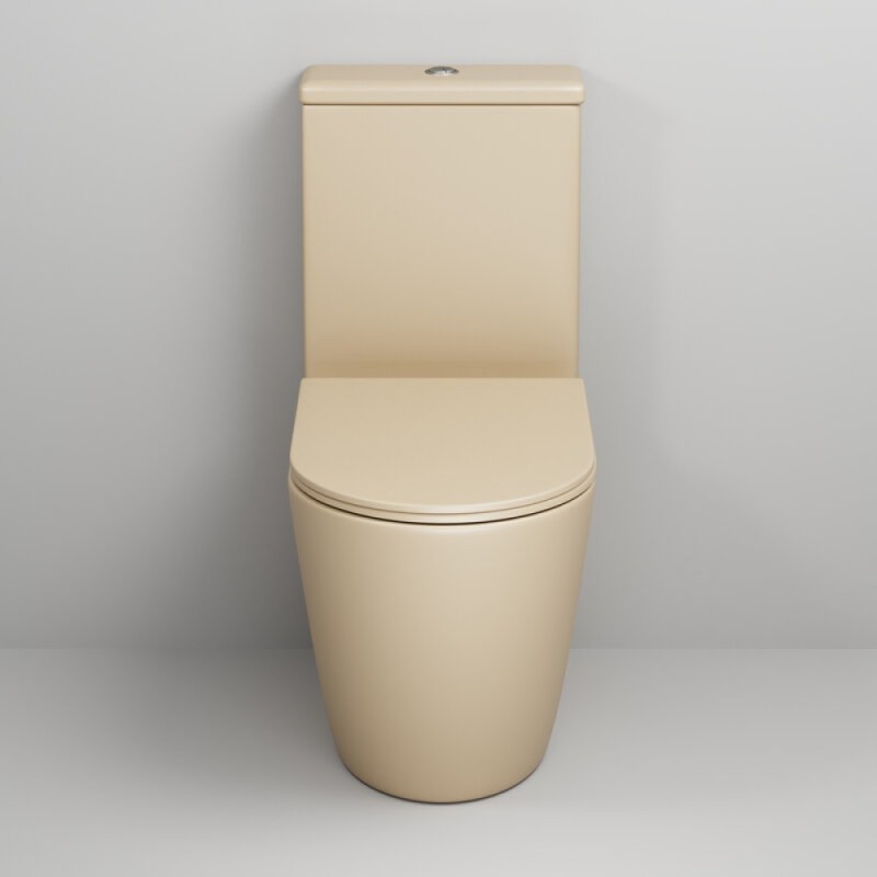 Унитаз-компакт Grossman Color GR-4480BEMS, безободковый, с крышкой-сиденьем микролифт, бежевый матовый