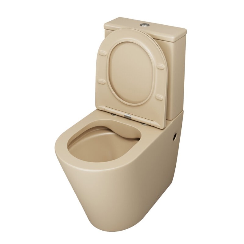Унитаз-компакт Grossman Color GR-4480BEMS, безободковый, с крышкой-сиденьем микролифт, бежевый матовый